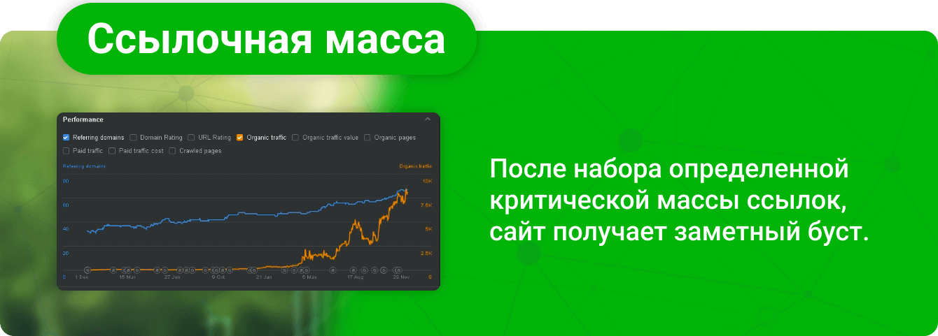 график роста ссылочной массы