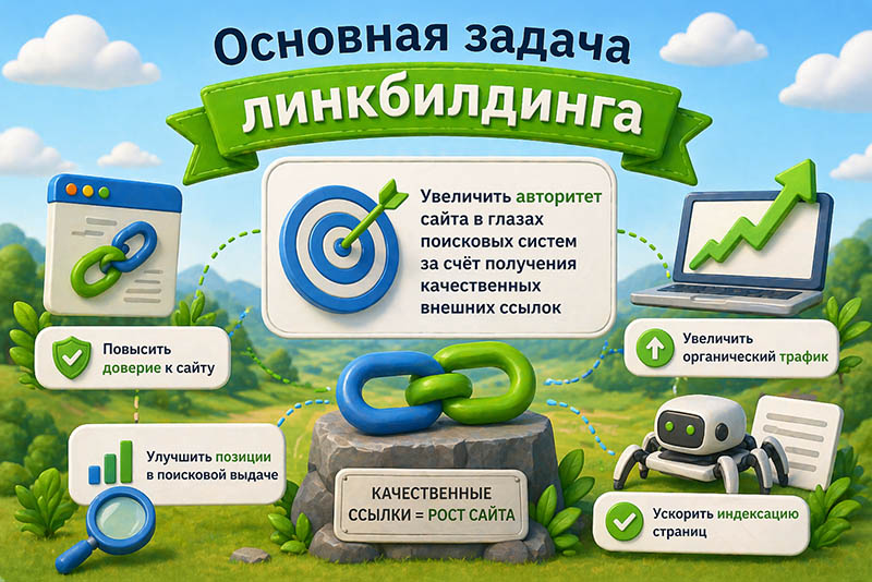 Главная задача линкбилдинга — получение качественных внешних ссылок